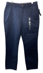 Tommy Hilfiger Women's Hampton Chino Lightweight Long Pants Relaxed Fit 10 Blue