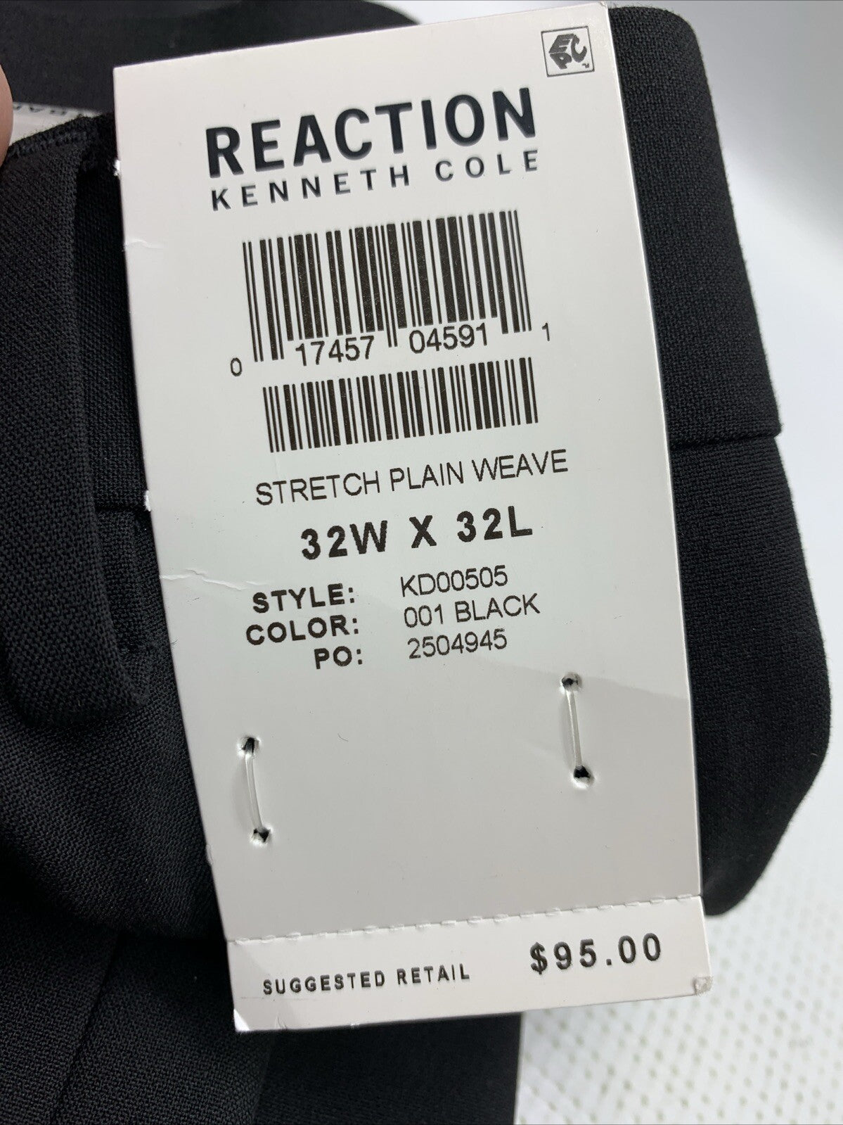 Reaction Kenneth Cole Mens Navy Skinny Fit Stretch Flex Waistband Pants 34x30