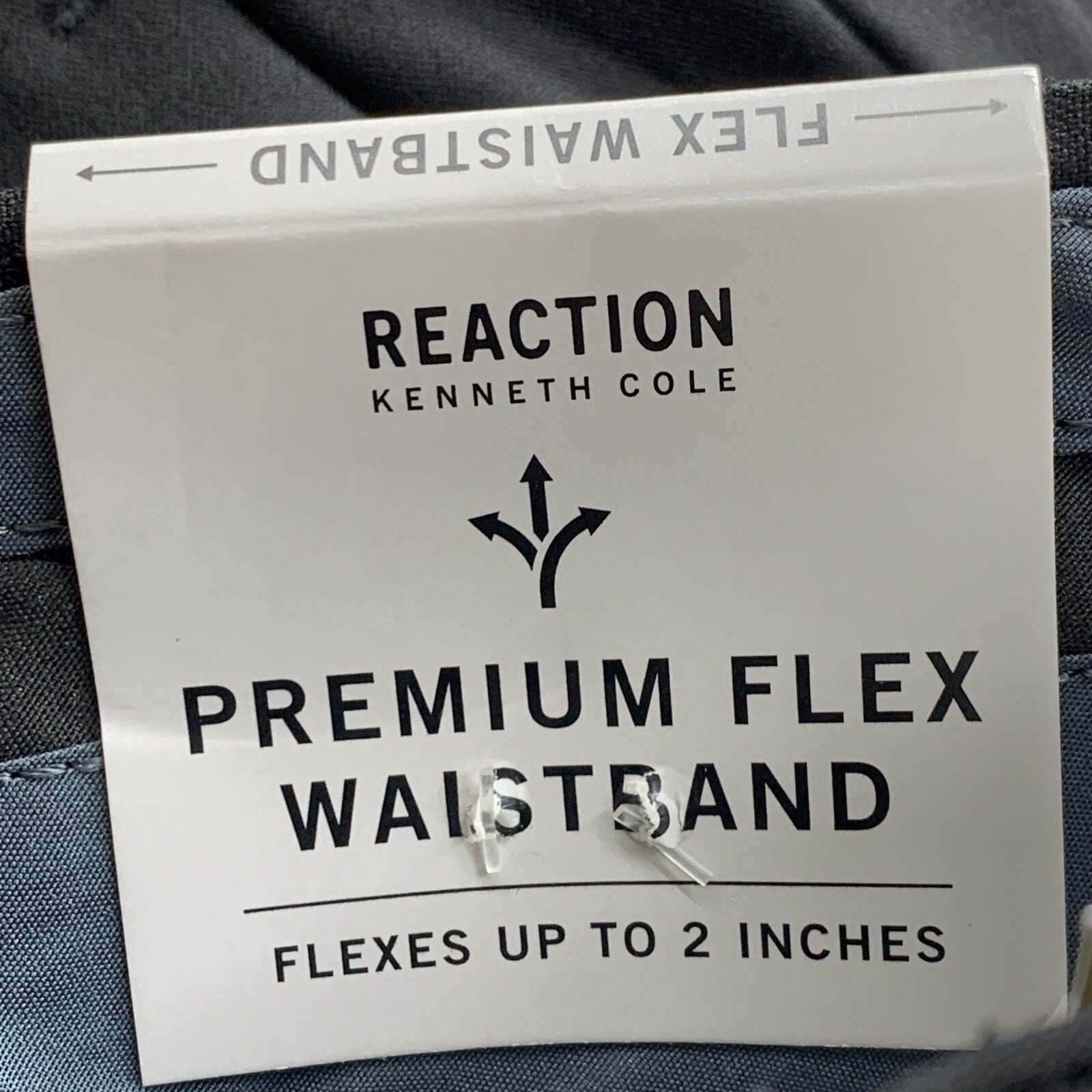 Reaction Kenneth Cole Mens Navy Skinny Fit Stretch Flex Waistband Pants 34x30