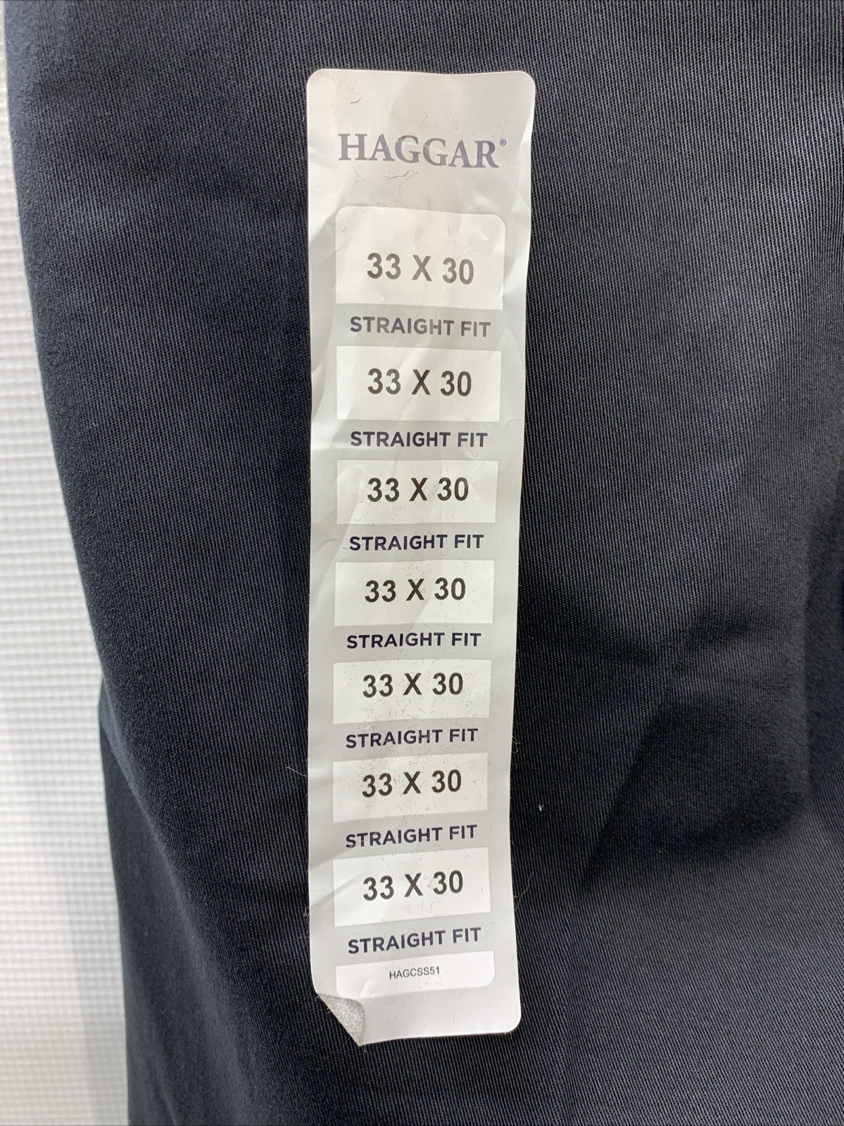 Haggar Men's Black Straight Fit Flat Front Dress Long Pants Size 33Wx30L