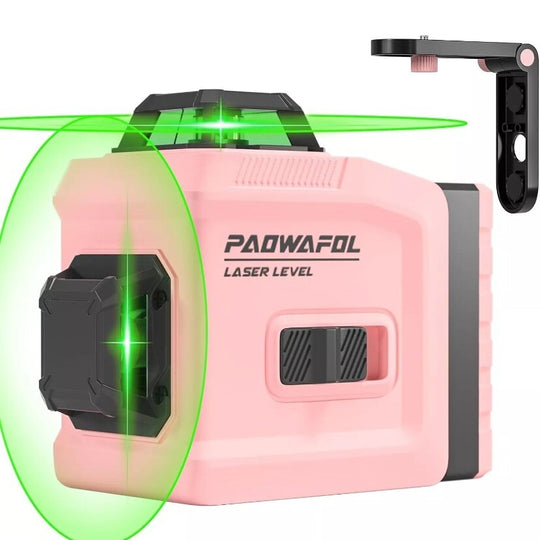 Laser Level Paowafol 3x360° Cross Line for Construction & Picture Hanging Pink
