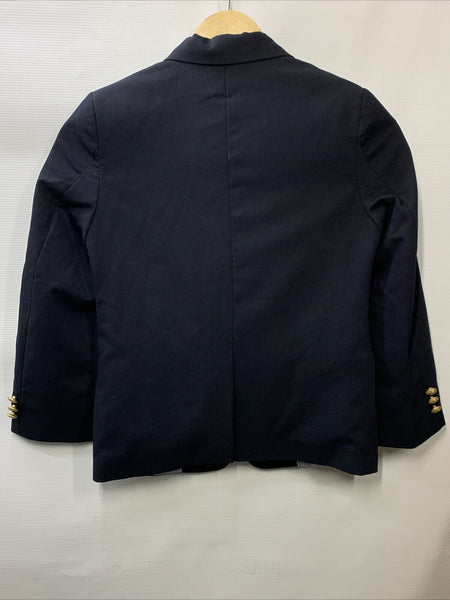 Izod Boys Husky Brass Button Navy Blazer Holidays Christmas Size 8 Long Sleeve