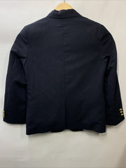 Izod Boys Husky Brass Button Navy Blazer Holidays Christmas Size 8 Long Sleeve