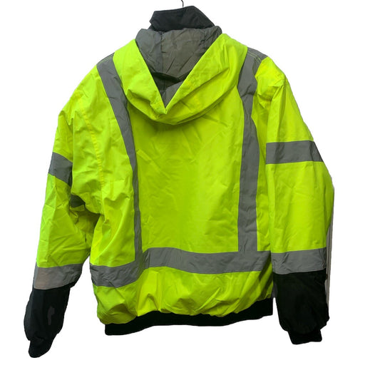 Pioneer Premium High Vis Safety Jacket Waterproof Large Green Star Tech Workwear