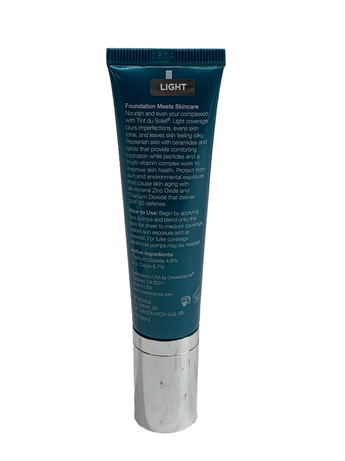 Mineral Sunscreen Foundation, Tint du Soleil, For Sensitive Skin - Light 1 fl oz