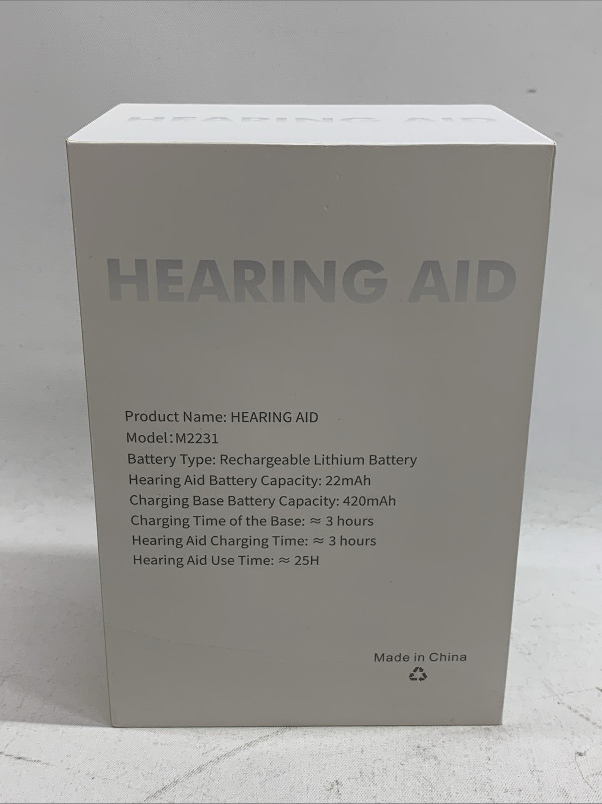 NVOTBY Hearing Aid Rechargeable Lithium Battery M2231 Auto Noise Cancellation