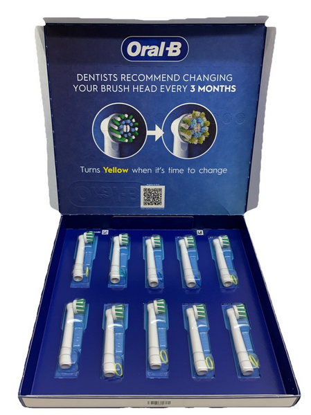 Oral-B Electric Toothbrush Replacement Brush Heads Crossaction X White - 10 Pack