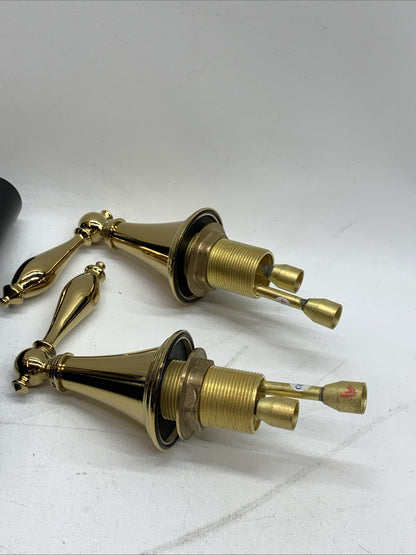 Kingston Brass KS2972NL Naples Widespread Lavatory Faucet Polished Brass 8-inch