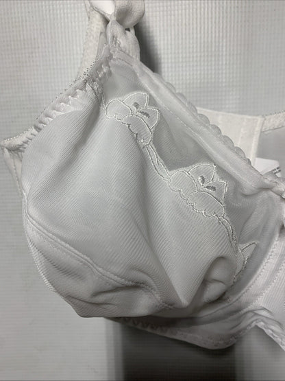 Bali 0180 Flower Bali Underwire Bra 36D White Full Coverage Lightly Lined Cup