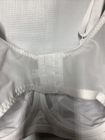 Bali 0180 Flower Bali Underwire Bra 36D White Full Coverage Lightly Lined Cup