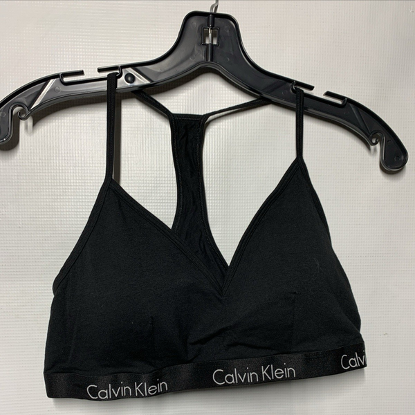 Calvin Klein Women's QP16680-001 Black Lightly Lined Bralette Bra Pull-On XL