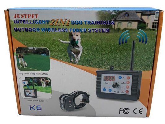 JUSTPET K6 Intelligent 2 in 1 Dog Training and Outdoor Wireless Fence System