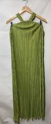 Petal and Pup TF9166-2-PPX Women's Melody Plisse Halter Maxi Dress Olive Size M