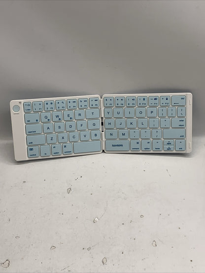 Blue Wireless Keyboard Foldable Pocket Size Bluetooth Portable Ergonomic Compact