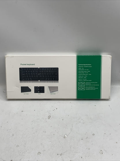Blue Wireless Keyboard Foldable Pocket Size Bluetooth Portable Ergonomic Compact