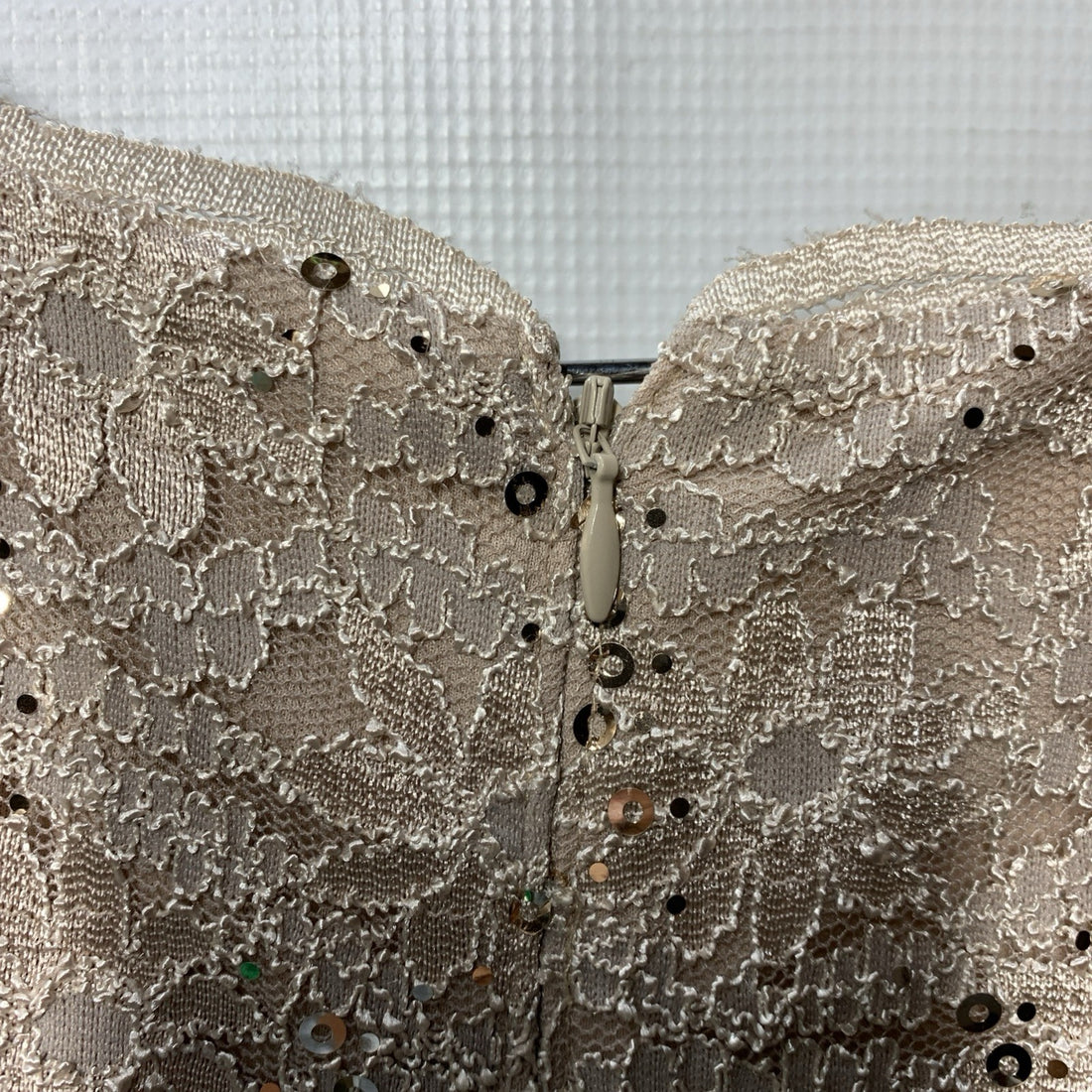 Alex Evenings Women's Tea Length Embroidered Bodice 3/4 Sleeve Size 18W Taupe