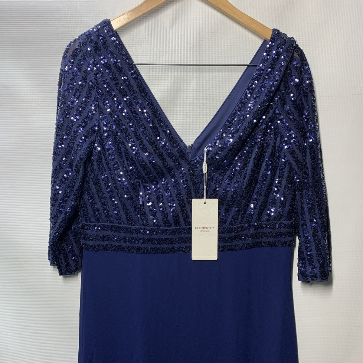 Ever-Pretty Women Elegant V-Neck Long Sleeve Sequin Party Cocktail Dress Size 16