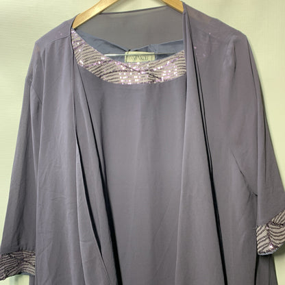 Hanna Nikole Plus Size Pant Suit 2 Piece Chiffon Set Ruffle Layers Size 24W