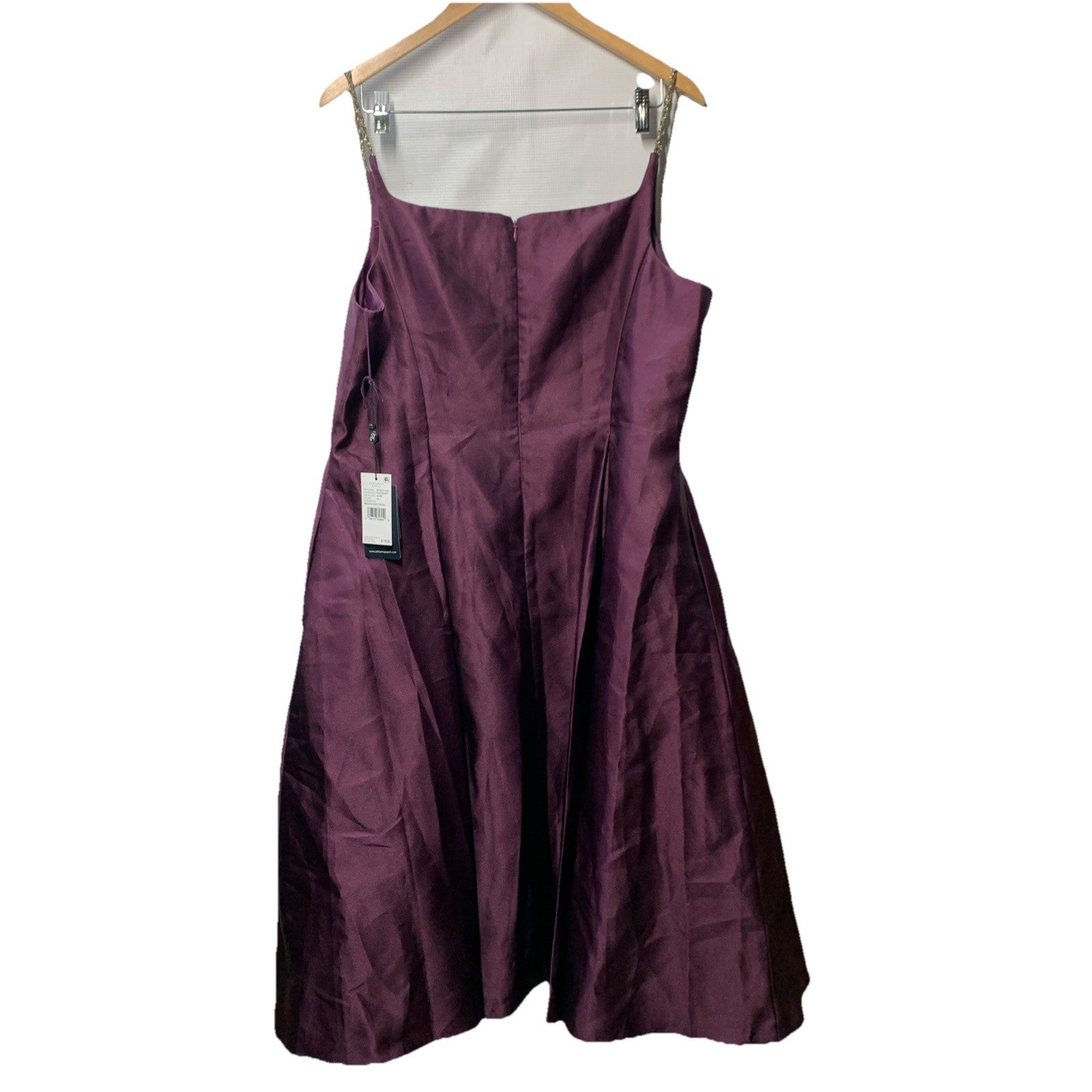 Adrianna Papell Women's Mikado Square-Neck Fit & Flare Party Midi Dress Size 18