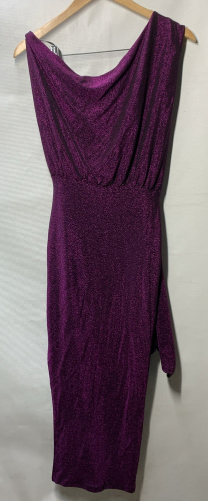 Petal & Pup Women's Santiago Off Shoulder Midi Party Cocktail Dress Small Purple