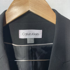 Calvin Klein Women's Two Button Lux Suit Blazer Black 12 Petite Long Sleeve