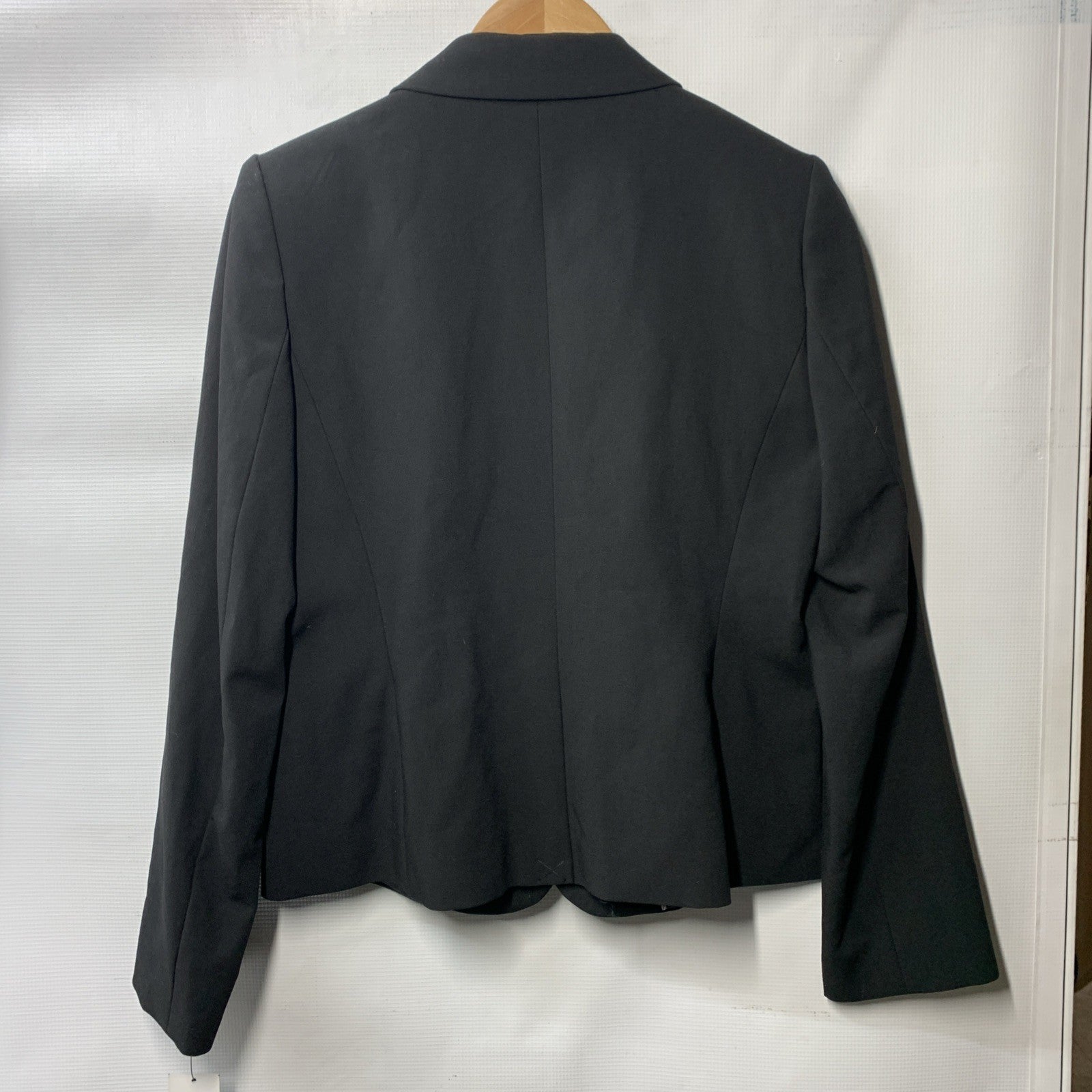 Calvin Klein Women's Two Button Lux Suit Blazer Black 12 Petite Long Sleeve