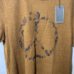 JOHN VARVATOS Linen Faded Peace Symbol Graphic Tee Shirt Mens Short Sleeve Small