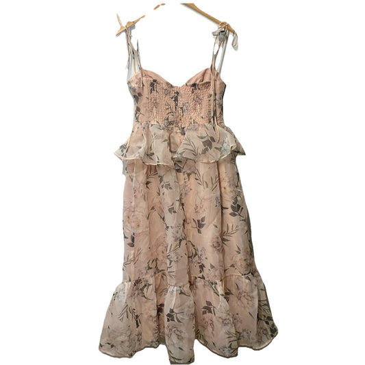 Petal & Pup Women's Kennie Midi Evening Dress Floral Elegant Sleeveless Small