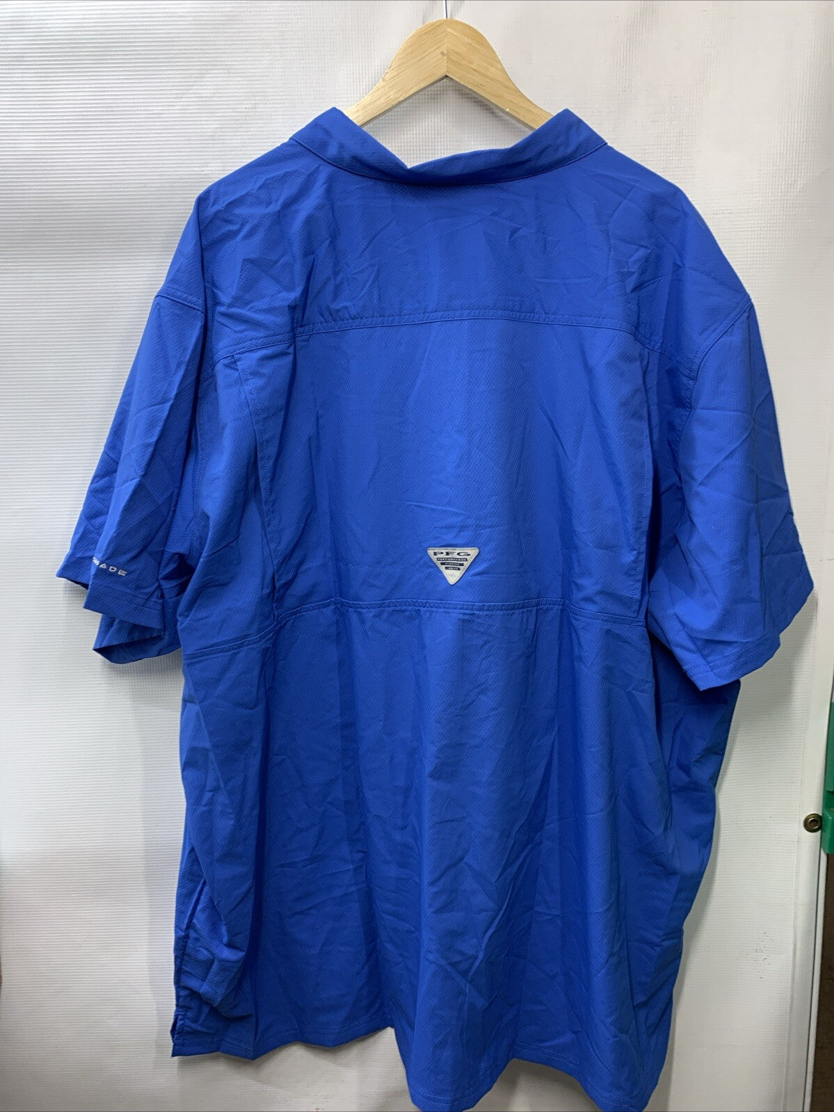 Columbia Slack Tide Camp Mens Shirt FS7042-487 Size 4x Collard Short Sleeve Blue