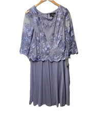 Alex Evenings Womens Wedding Formal Guest Dress 3/4 Sleeve Elegant Floral Size 8