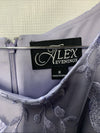 Alex Evenings Womens Wedding Formal Guest Dress 3/4 Sleeve Elegant Floral Size 8