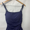 La Blanca Womens Island Goddess Shirred Side One Piece Swimsuit Swimwear Size 10