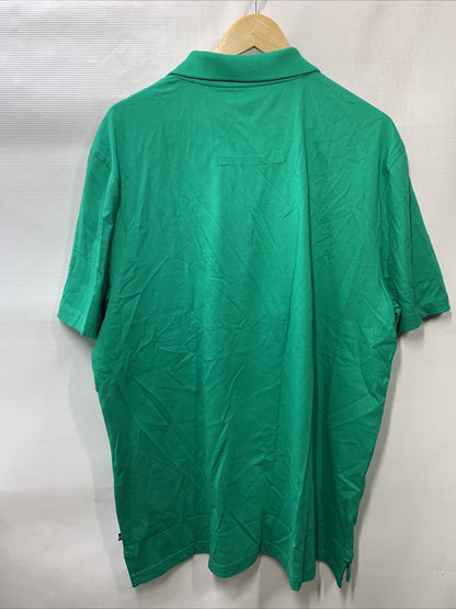 Nautica Men's Classic Fit Rugby Chest-Stripe Polo XL Collared Green Short Sleeve