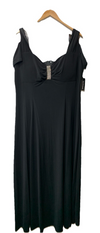 R & M Richards Women's Black Rhinestone-Detail Gown Plus Evening Casual Size 16W
