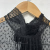 BCBGMAXAZRIA Women's Long Puff Sleeve Mock Neck Mini Evening Dress Black Size 16