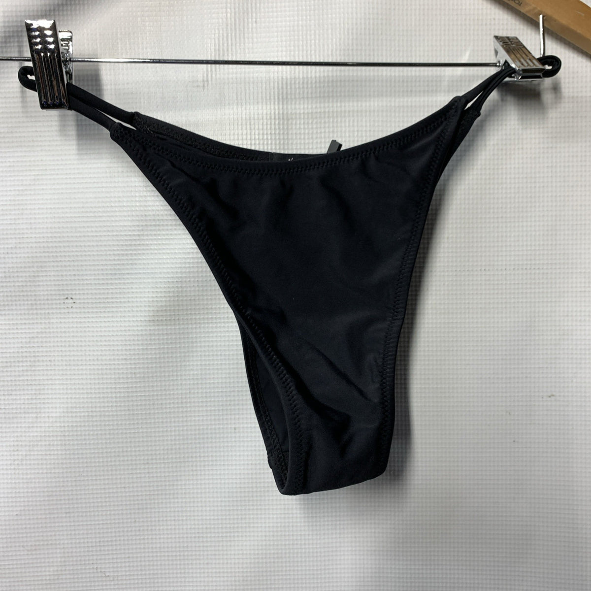 Nasty Gal Ring Studded Underwire Beach Three- piece Bikini Set Black Size 6