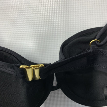 Nasty Gal Ring Studded Underwire Beach Three- piece Bikini Set Black Size 6