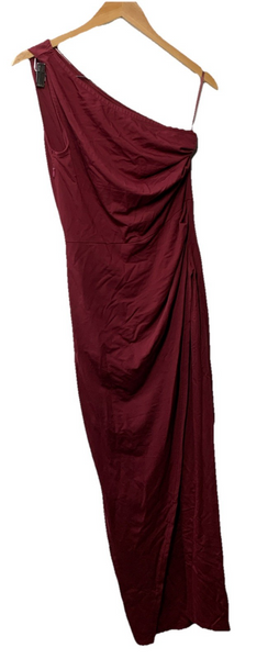 Sarin Mathews Women's One Shoulder Long Formal Dress Sleeveless Size Medium