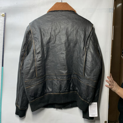 H2ZEE G-1 Force Aviator Flight A-2 Jacket Distressed Long Sleeve Collar Size 2XL