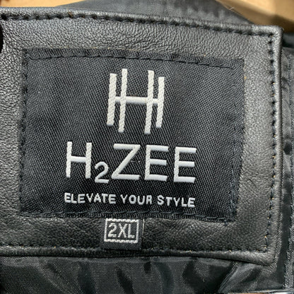 H2ZEE G-1 Force Aviator Flight A-2 Jacket Distressed Long Sleeve Collar Size 2XL
