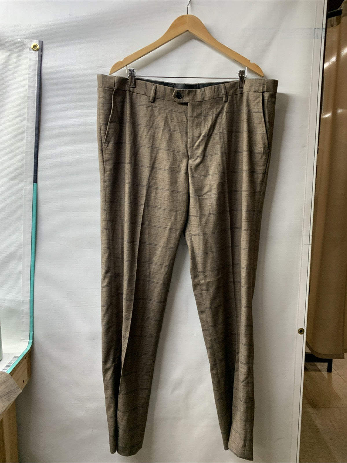 Kudoro Men's Suits Check Plaid Suits Tuxedo Jacket Vest Pants Size XL - 3 Piece