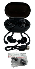 Rulefiss Q38 Black True Wireless Ear Hook Active Noise Cancelling Earbuds Black