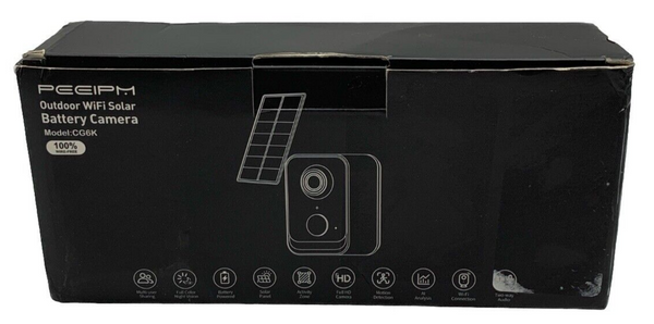 Outdoor Wi-Fi Outdoor Solar Battery Camera Peeipm CG6K White for Home Security