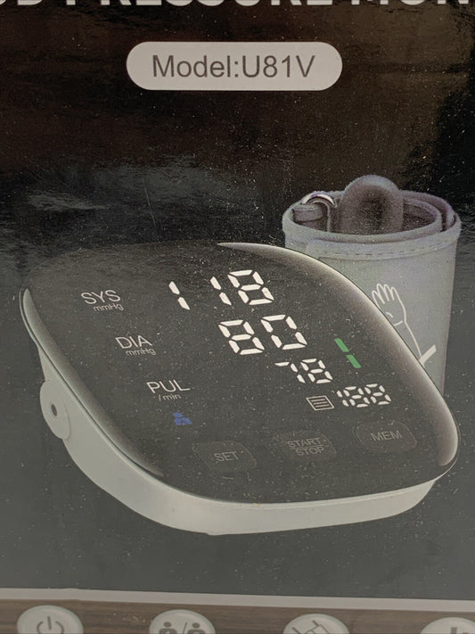 Upper Arm Electronic Blood Pressure Monitor U81V Black/white 2x199 Sets Memory