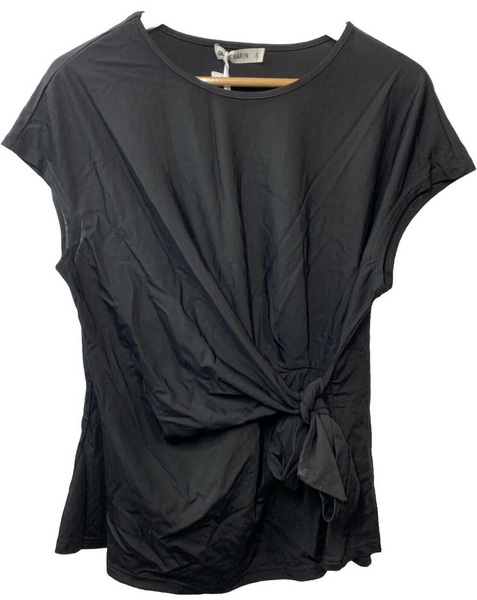GRACE KARIN Womens Cap Sleeve Tops 2025 Summer Tie Waist Crew Size 2XL Black