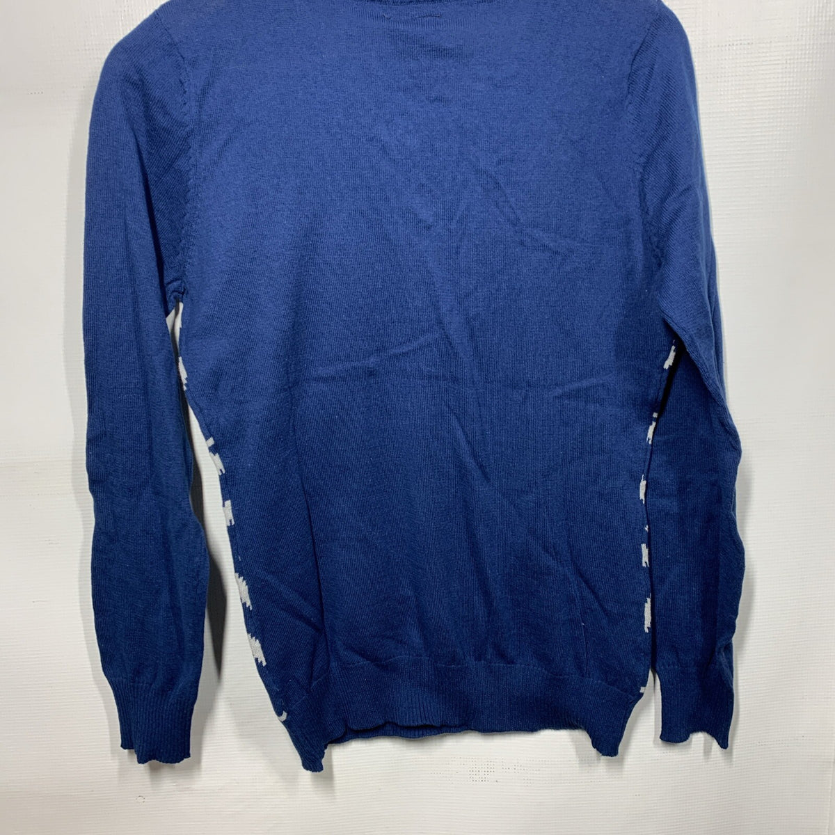 FOCO Womens Med Colts NFL Team Logo Ugly Holiday V-Neck Sweater Navy Long Sleeve