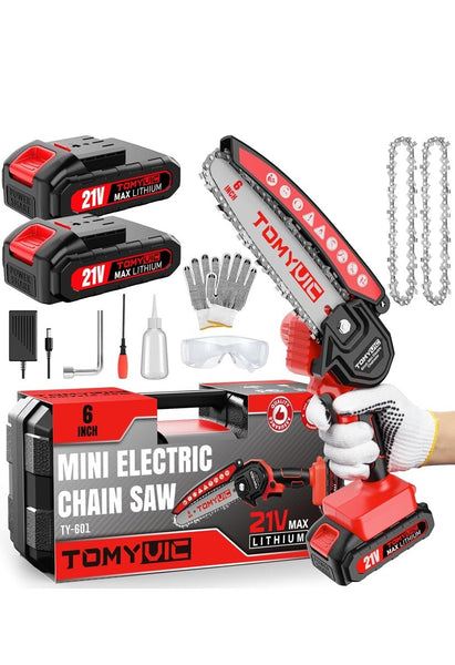Mini Chainsaw 6 Inch Cordless, Light Electric Small Handheld Chainsaw TY-601 21V