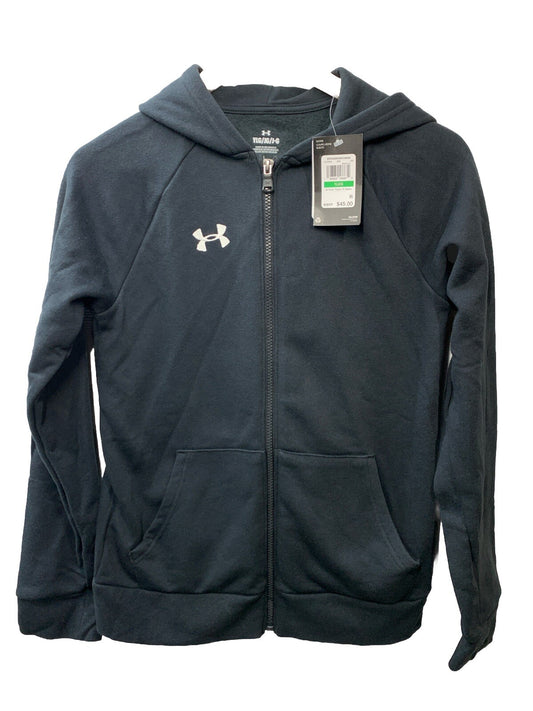 Under Armour - Boys Rival Fleece Full Zip Sweater Black Size YL Long Sleeve