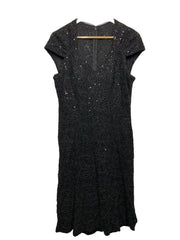Alex Evenings Knee Length V Neck Cocktail Mother of The Bride Dress Size 14 Blac