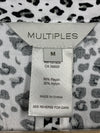 MULTIPLES Women's Tucked Cuff Three Quarters Sleeve Lapel Front Jacket Size M